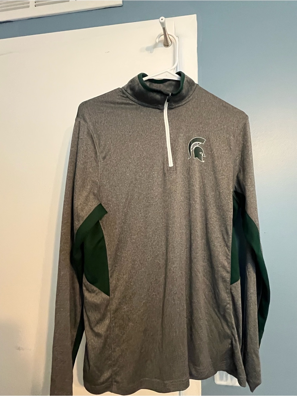 Michigan State Spartans Gray and Dark Green 3/4 Zip